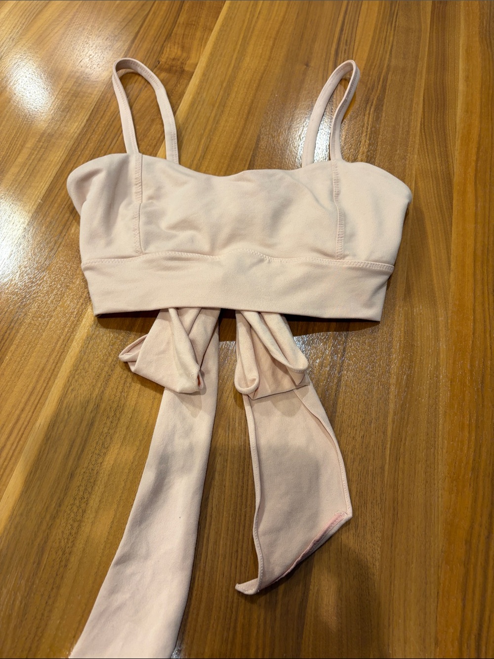 FP Movement by Free People Pale Blush Tie-Back Bandeau Bralette